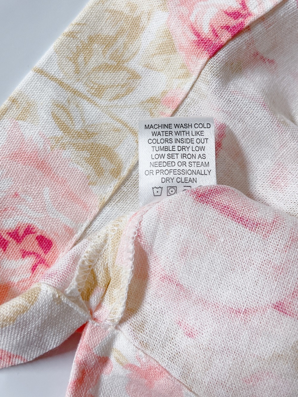 Hester & Orchard Flora Pink Linen Blend Button-Front Women's Top Blouse Size L - Picture 6 of 13